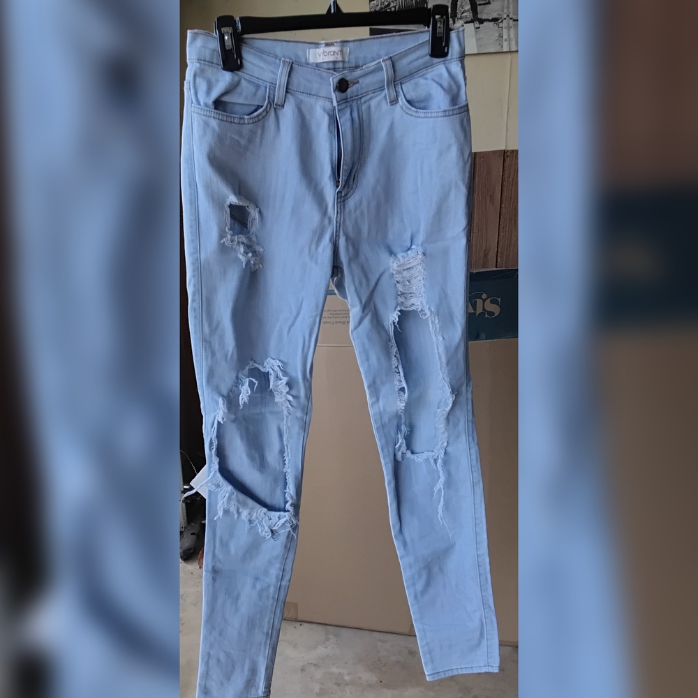 Light Blue Distressed Women's Jeans